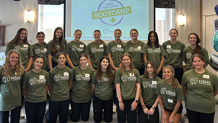 Group of high school students at HSHS Bootcamp program