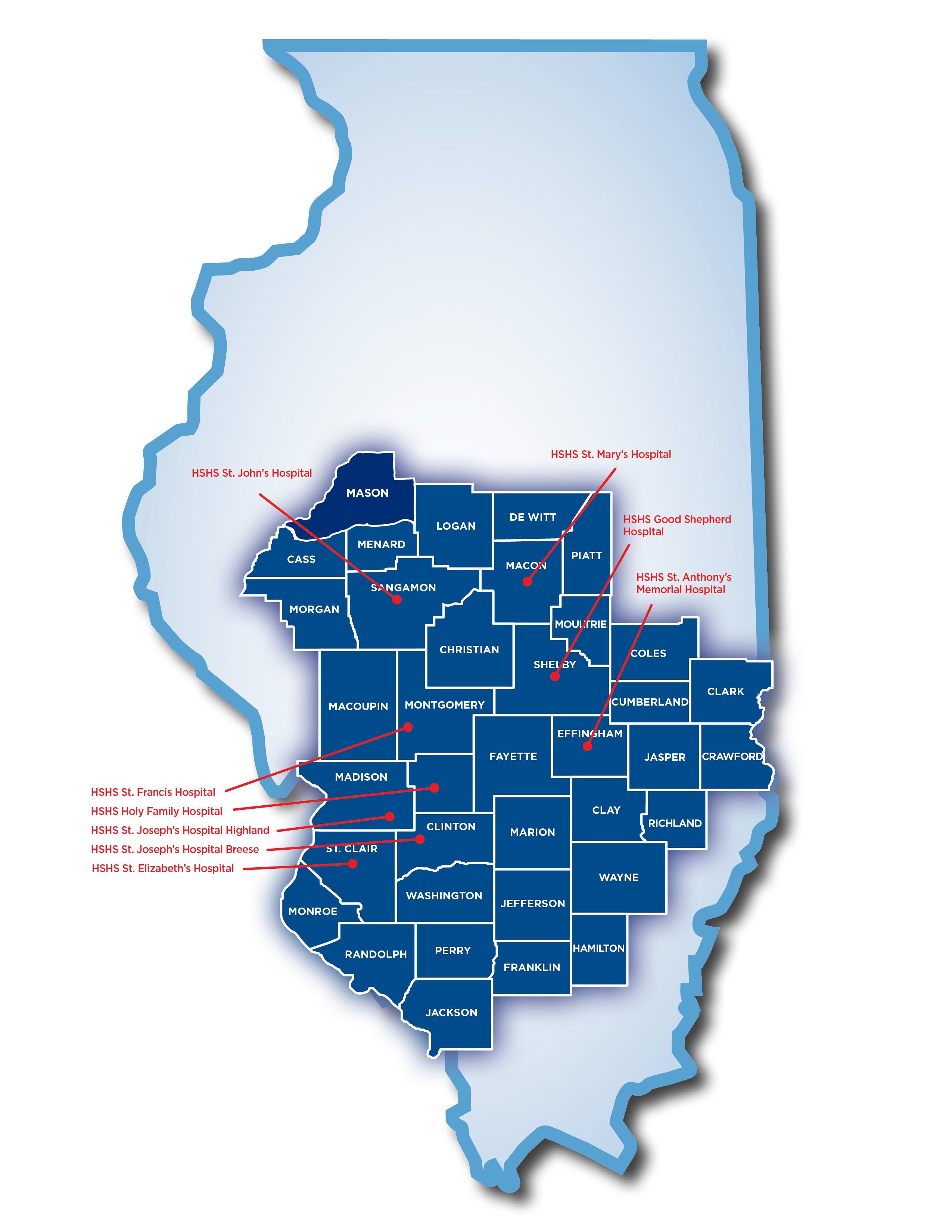 Home Health & Hospice service map in Illinois