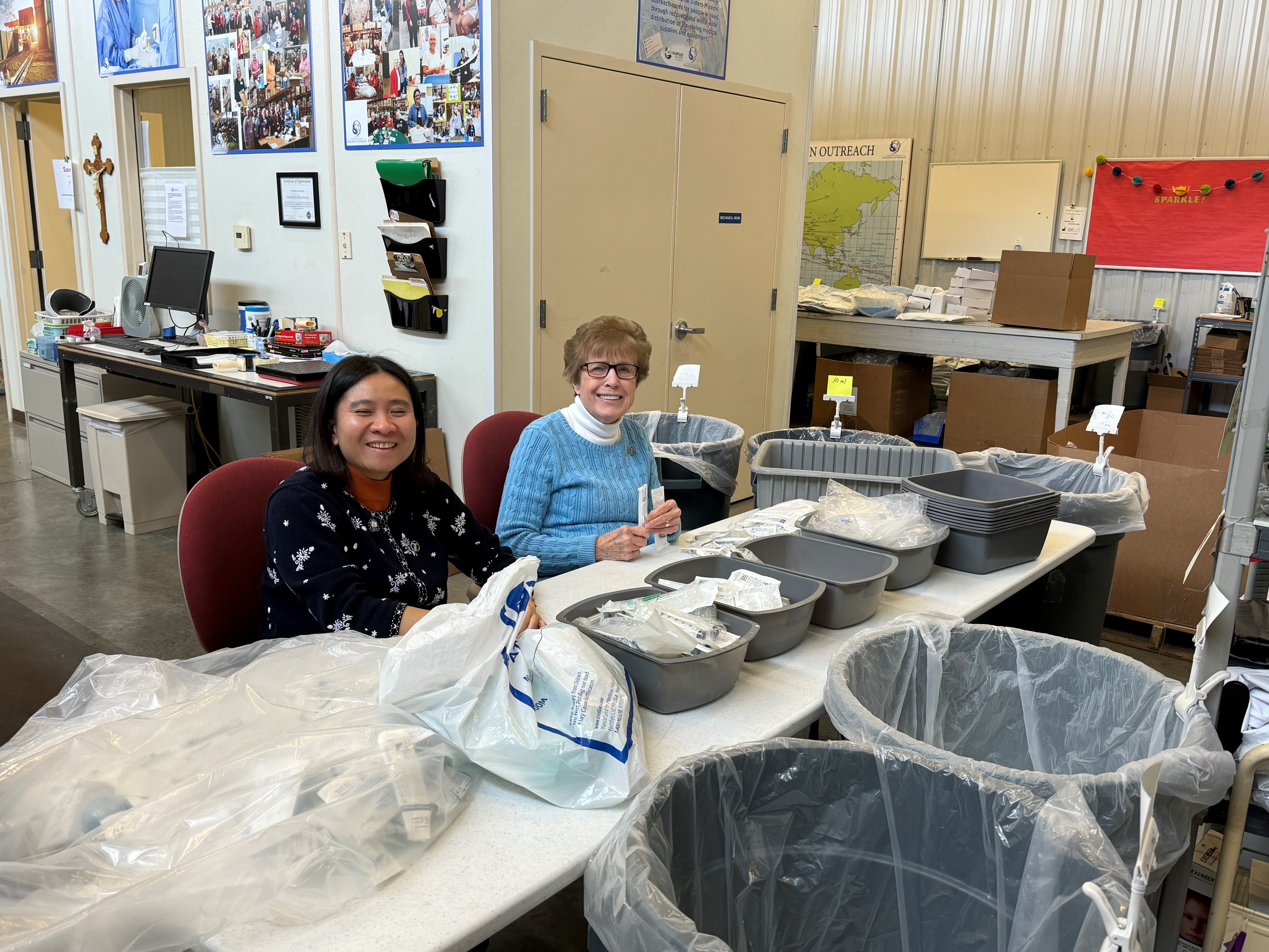 Two women volunteering