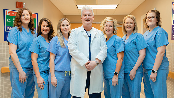 Dr. Eaton with pain management team
