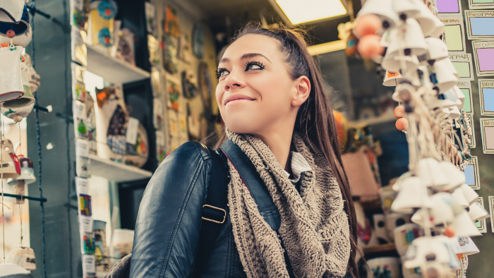 Woman in gift shop