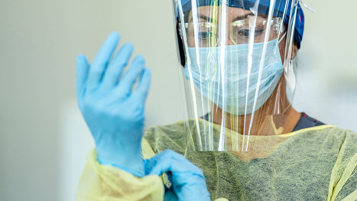 Nurse in Personal Protective Equipment gear