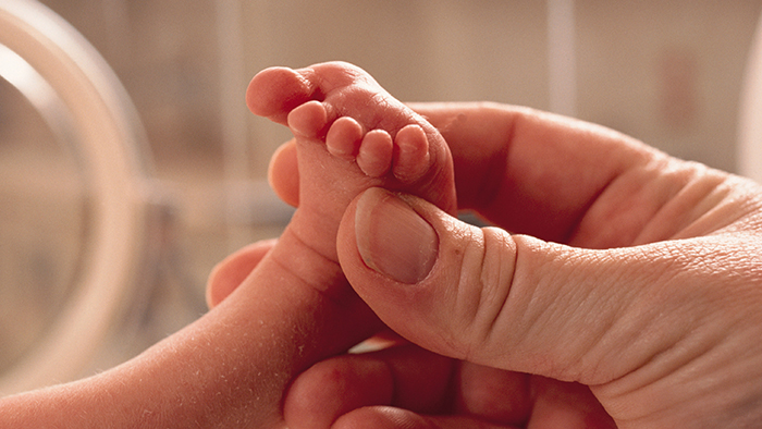 Tiny baby foot