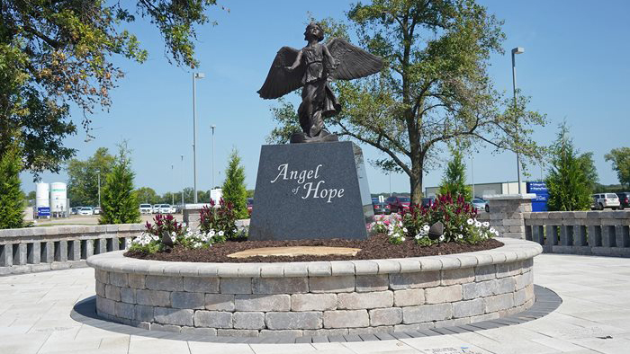 Share Angel of Hope statue in St. Joseph's Healing Garden