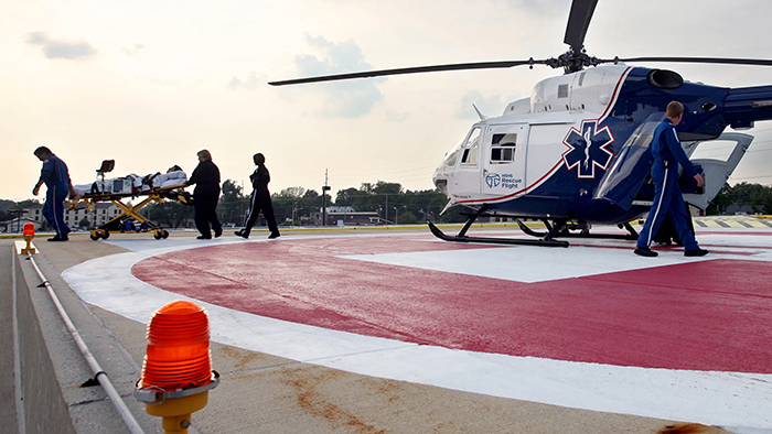 helicopter on helipad