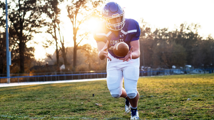 High school football player