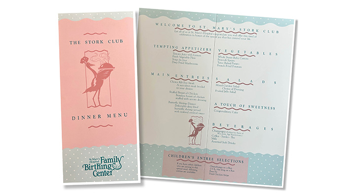 Old hospital menu