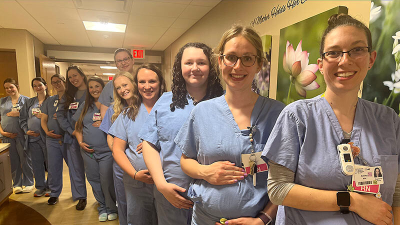 11 of the 14 expecting nurses at HSHS St. Vincent Hospital