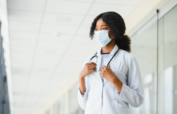 Nursing Student in Hallway