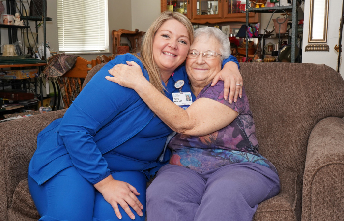St Mary Decatur Nurse recognition nurse hugs woman