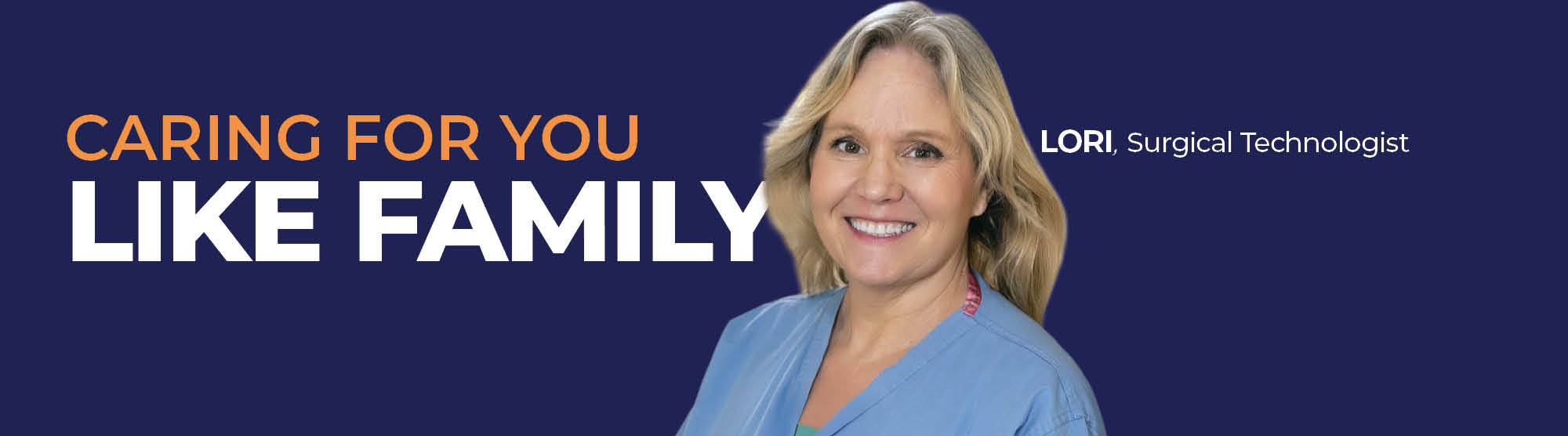 Graphic that says caring for you like family