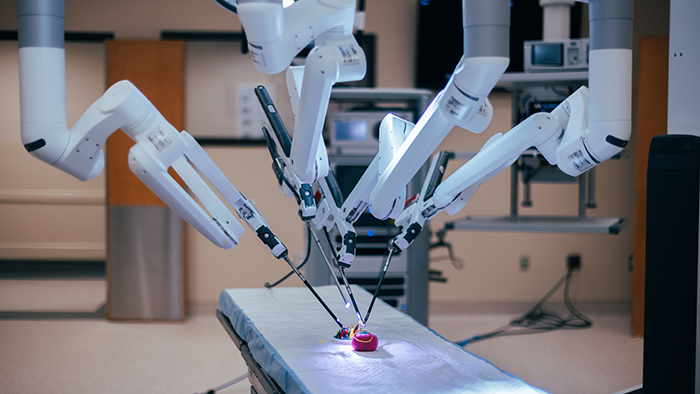 Surgical robot in operating suite