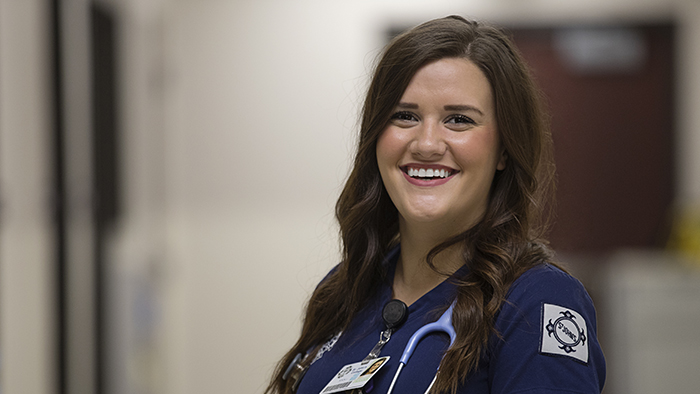 Nursing student smiling