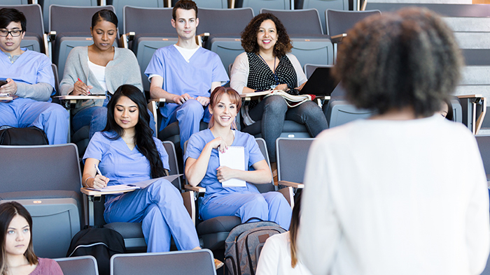 Nursing students in class