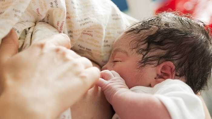 Infant baby breastfeeding
