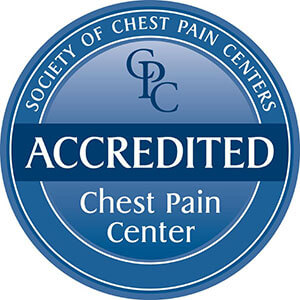 Society of Chest Pain Centers Accredited Chest Pain Center seal logo