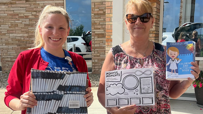HSHS St. Joseph’s Hospital Highland Donates Kids’ Activity Materials to L.U.N.C.H Bunch Program