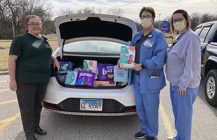 Diapers and baby wipes collected