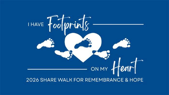 I have footprints on my heart. Share walk graphic.