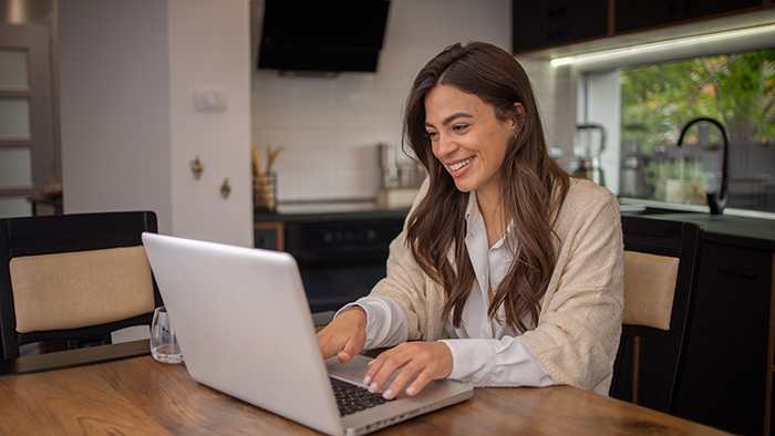 Young woman at computer