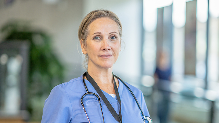 Female nurse practitioner with blurred background