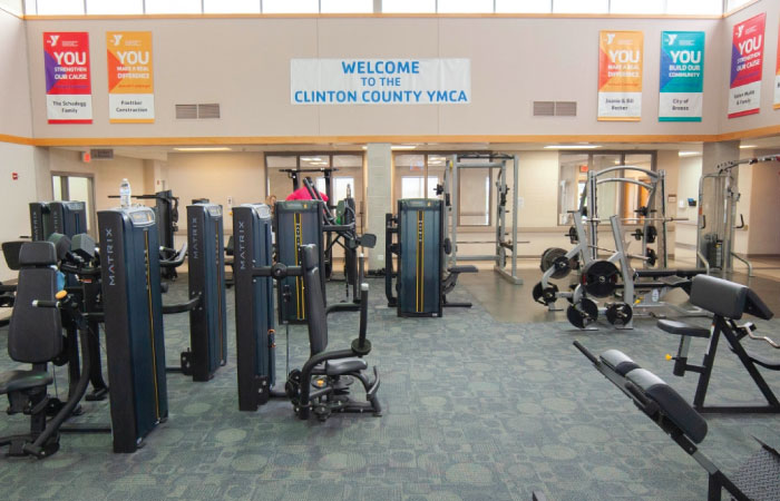 workout equipment in a room in the healthplex