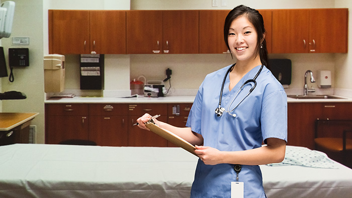 Nurse in a wound clinic