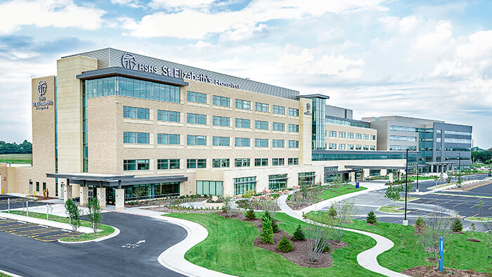 Exterior of HSHS St. Elizabeth's Hospital