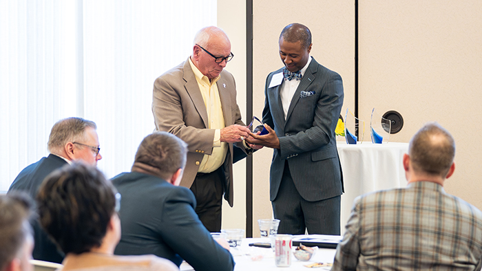 Deacon John Fridley receives St. Francis Award from HSHS