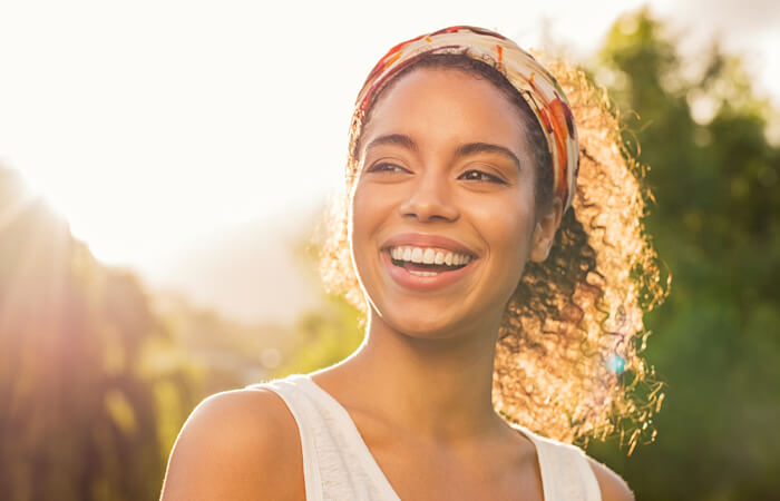 Young healthy woman smiling