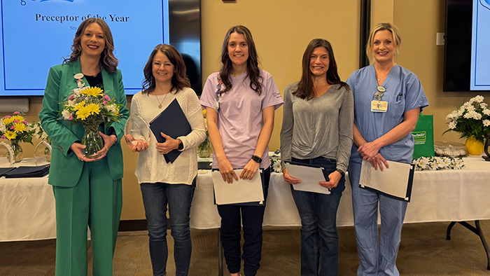 Stacey Zobrist, RN, Inpatient Care Unit, Preceptor of the Year (second from left)