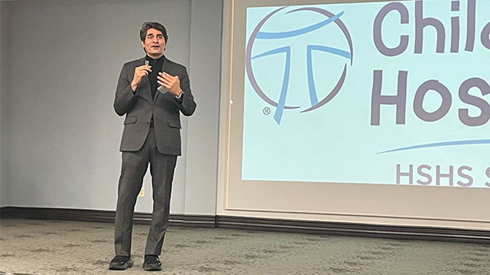 Dr. Mukkamala on stage