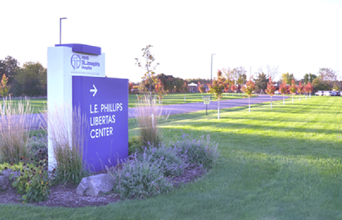 Exterior signage for L.E. Phillips-Libertas Treatment Center at 2301 Co Hwy I, Chippewa Falls, Wisconsin 54729