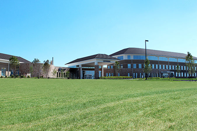 The view of the front of HSHS St. Joseph's Hospital Highland