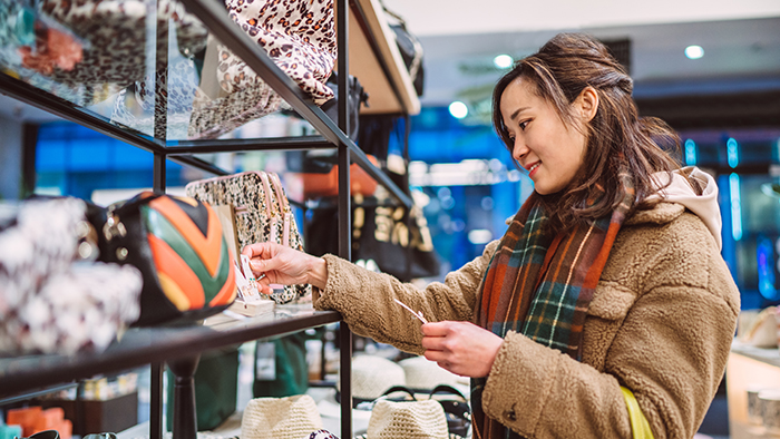 Woman browsing in a gift shop