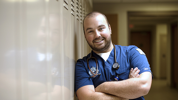 Male nursing student at HSHS St. John's College of Nursing