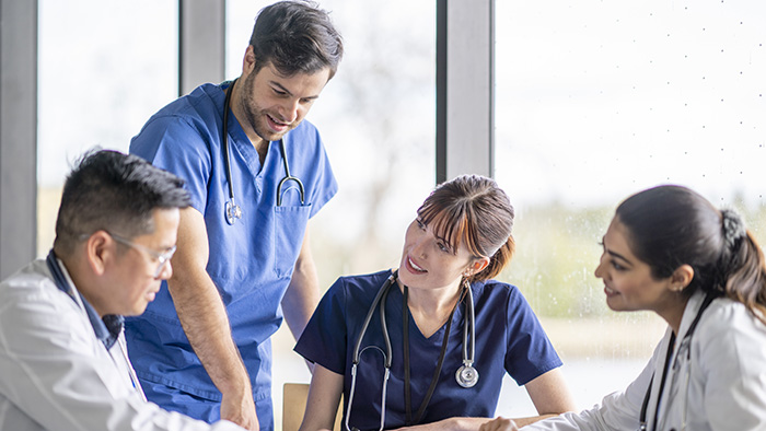 Nursing students in discussion 