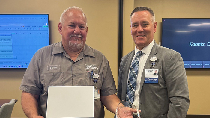 Kevin Brendel, Electrical Technician, Facilities, Partner in Nursing (left)