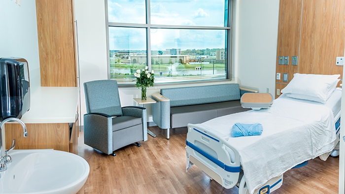 A view of a prenatal room at HSHS St. Elizabeth's Hospital