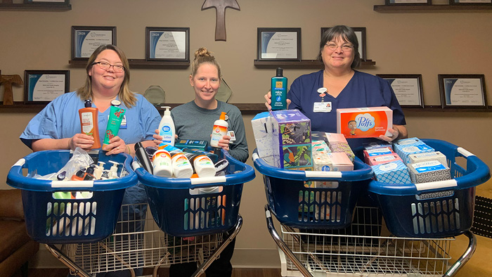 HSHS Holy Family Hospital Colleagues Donate Necessity Items