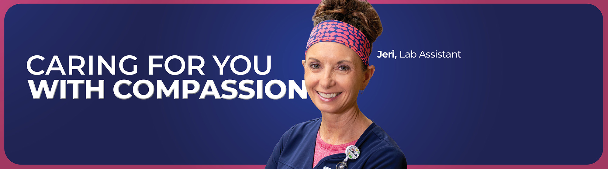 Image with text that reads caring for you with respect