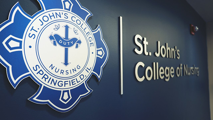 St. John's College of Nursing sign