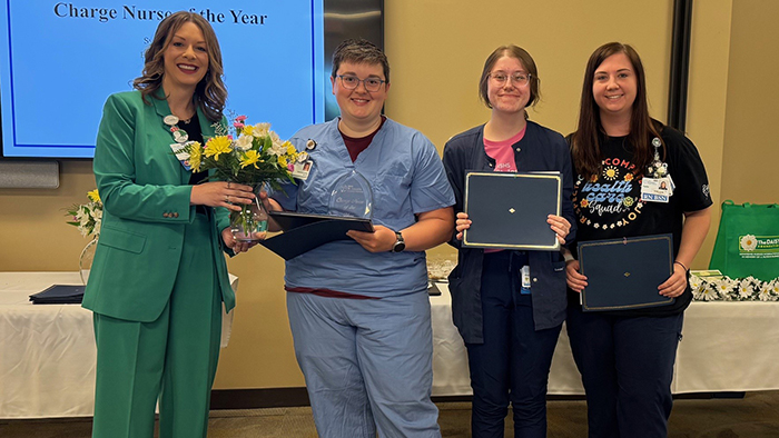 Sydney Colyott, RN, Surgery, Charge Nurse of the Year (second from left)