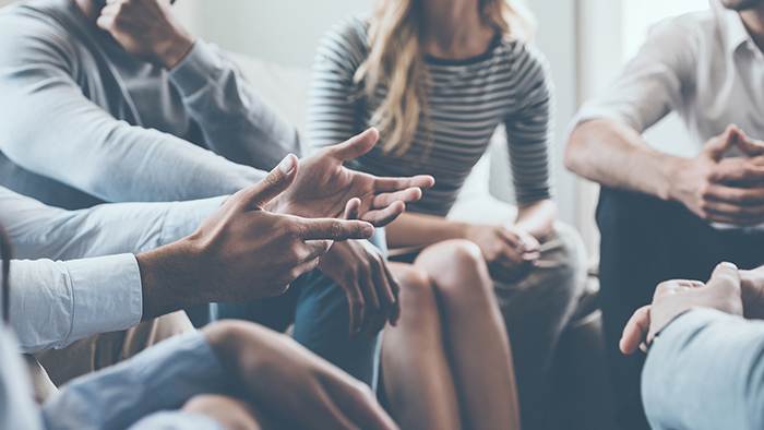 Several people in support group