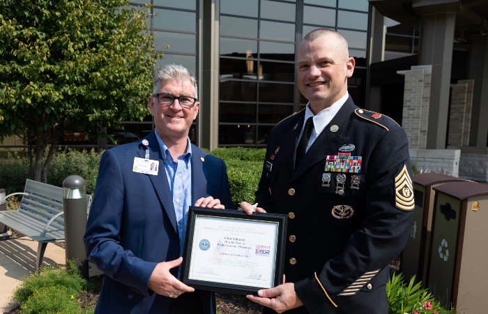 Clint Schaefer, Security Director, honored by Department of Defense