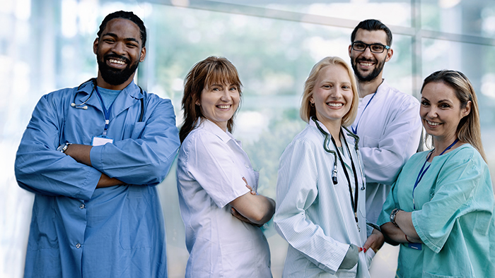 Diverse group of health care providers