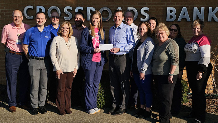 Crossroads Bank presenting donation