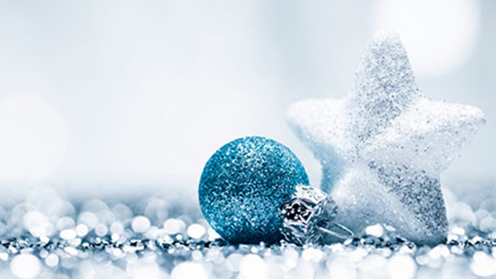 Silver star and glitter